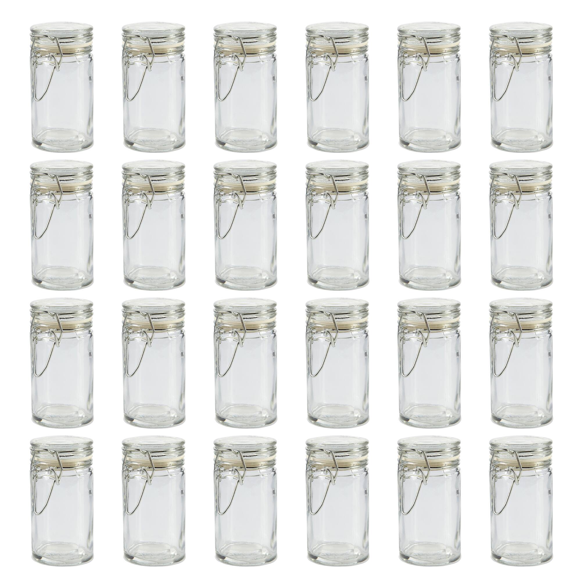 24 Pack: Mini Glass Round Jar with Latch by Ashland®